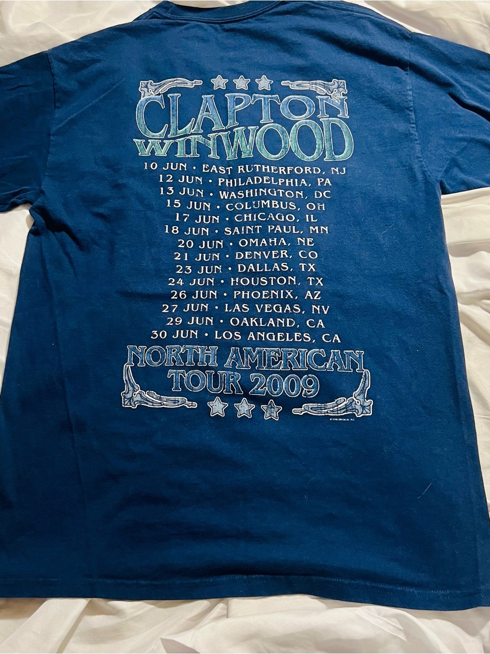 Eric Clapton Steve Winwood 2009 North American Tour Graphic Tee Men’s M - Picture 2 of 5